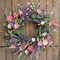22inch Artificial Spring Summer Wreath Lavender with Colorful Flowers,Green Leaves for Front Door Home Wall Party Decor